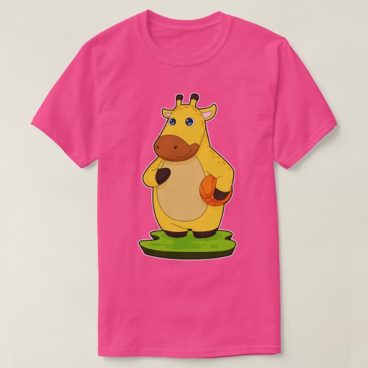 Giraffe Basketbalspeler Basketbal T-shirt (Design voorkant)