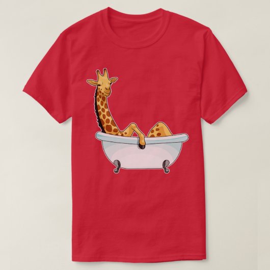 Giraffe Bath Bathtub T-shirt (Design voorkant)