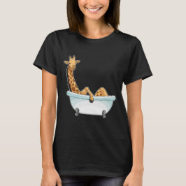 Giraffe Bathe Bathtub T-shirt