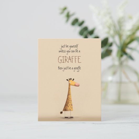 Giraffe - Be yourself Briefkaart (Staand voorkant)