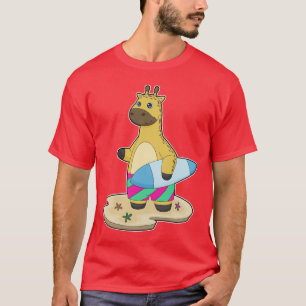 Giraffe Beach Surfboard Zomer T-shirt