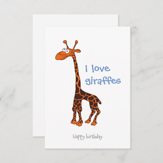 Giraffe Bedankkaart (Voorkant / Achterkant)