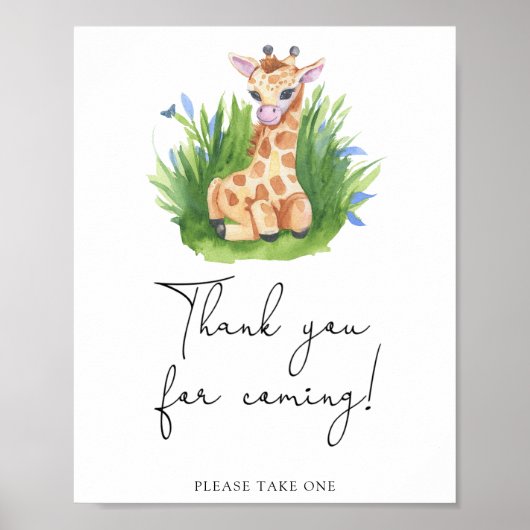Giraffe \ Bedankt voor je komst Poster (Voorkant)