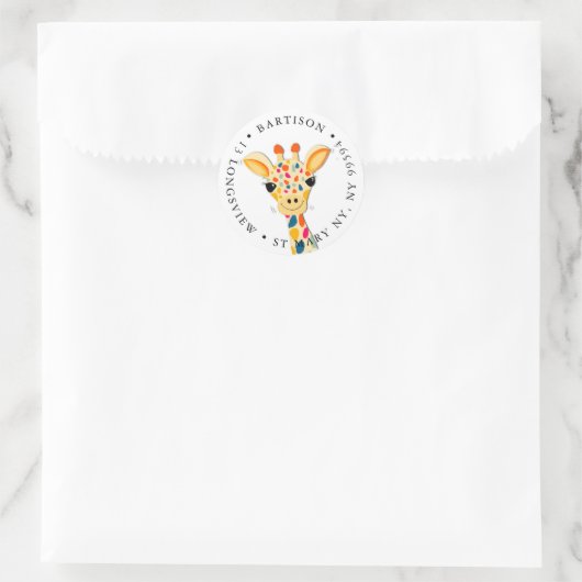 Giraffe bedrijf Klassic Round Sticker (Tas)