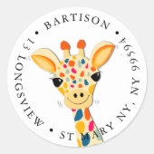 Giraffe bedrijf Klassic Round Sticker (Voorkant)