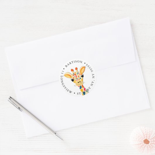 Giraffe bedrijf Klassic Round Sticker (Envelop)