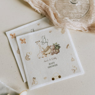 Giraffe & Beer kwekerij Bohemian Toys Baby shower Servet