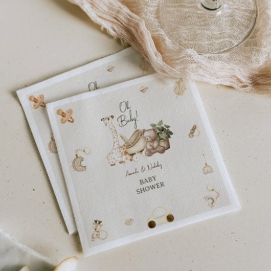 Giraffe & Beer kwekerij Bohemian Toys Baby shower Servet