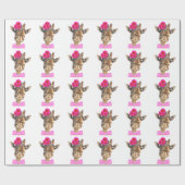 Giraffe beest grappige waterverf cadeaupapier (Vlak)