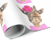 Giraffe beest grappige waterverf cadeaupapier (Rol Hoek)