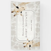 Giraffe Beige Waterverf Baby shower Welkomstteken Spandoek (Verticaal)