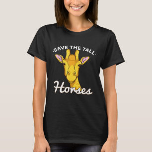 Giraffe bespaart de dierentuin van de grote paarde t-shirt
