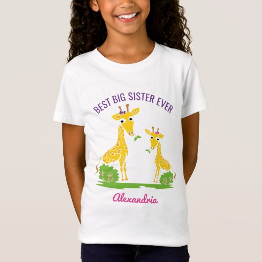 Giraffe Best Big Sister Ever Sisters Speciaal T-shirt (Voorkant)