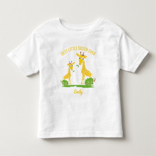 Giraffe Beste Zus Ooit Meisjes Persoonlijk Kinder Shirts (Voorkant)