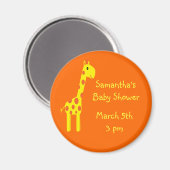 Giraffe Bewaar de datum Baby shower Sinaasappel & Magneet (Voorkant / Achterkant)