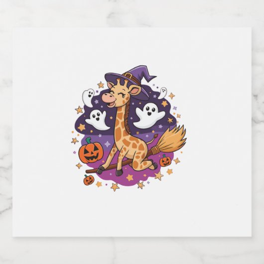 Giraffe bezemsteel sparkling wijnetiket (Enkel label)