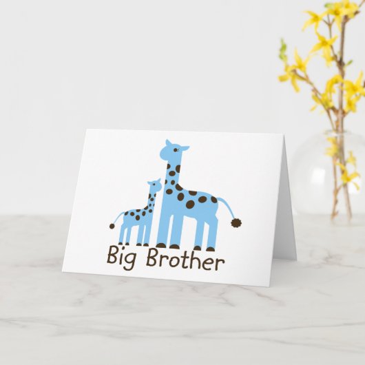 Giraffe Big Brother Kaart (Gele Bloem)