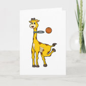 Giraffe bij basketbal met basketbalring kaart (Voorkant)