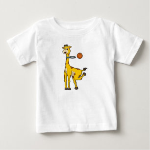 Giraffe bij Basketball met Basketball-hoepel