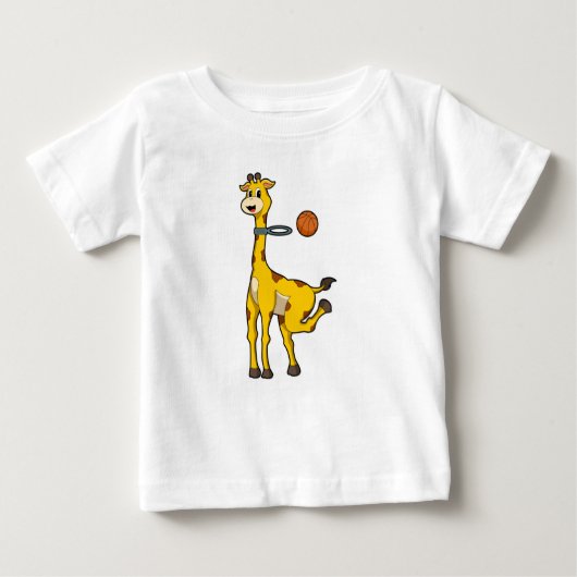 Giraffe bij Basketball met Basketball-hoepel (Voorkant)