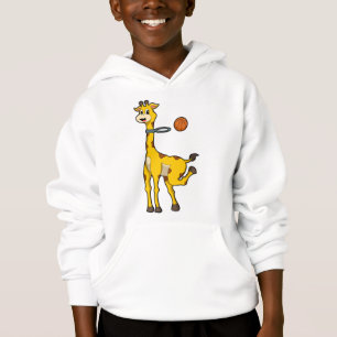 Giraffe bij Basketball met Basketball-hoepel