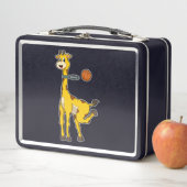 Giraffe bij Basketball met Basketball-hoepel (In situ)