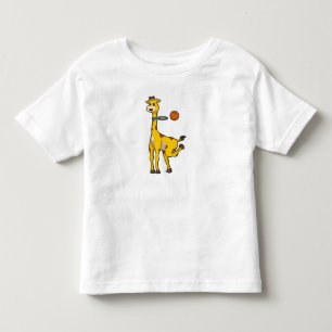 Giraffe bij Basketball met Basketball-hoepel Kinder Shirts