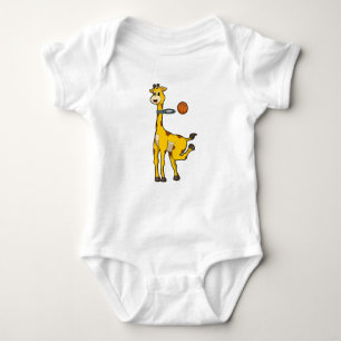Giraffe bij Basketball met Basketball-hoepel Romper