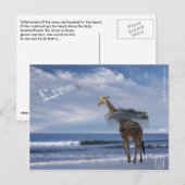 Giraffe bij de strand briefkaart (Voorkant / Achterkant)
