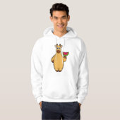 Giraffe bij Eten met Watermeloen Hoodie (Voorkant volledig)