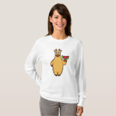 Giraffe bij Eten met Watermeloen T-shirt (Voorkant volledig)