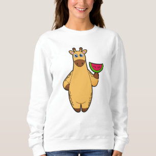 Giraffe bij Eten met Watermeloen Trui