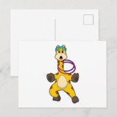 Giraffe bij fitness met schommelring briefkaart (Voorkant / Achterkant)