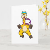 Giraffe bij fitness met schommelring kaart (Gele Bloem)