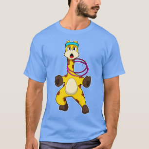 Giraffe bij fitness met zwenkring t-shirt