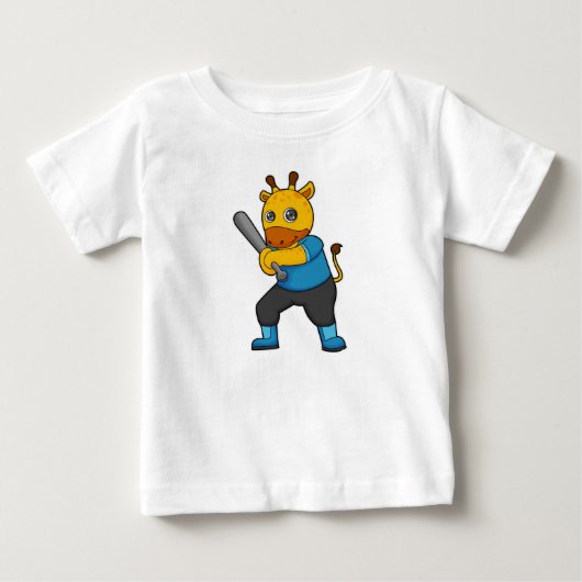 Giraffe bij honkbal met honkbalknuppel (Voorkant)