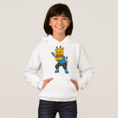 Giraffe bij honkbal met honkbalknuppel (Voorkant volledig)