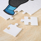 Giraffe bij honkbal met honkbalknuppel legpuzzel (Zijkant)