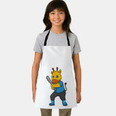 Giraffe bij honkbal met honkbalknuppel schort (Insitu)