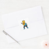 Giraffe bij honkbal met honkbalknuppel vierkante sticker (Envelop)