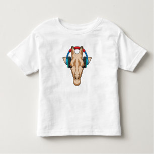 Giraffe bij Muziek met hoofdtelefoon Kinder Shirts