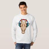 Giraffe bij Muziek met hoofdtelefoon T-shirt (Voorkant volledig)