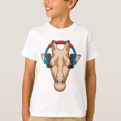 Giraffe bij Muziek met hoofdtelefoon T-shirt (Voorkant)