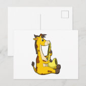 Giraffe bij Muziek met Saxophone.PNG Briefkaart (Voorkant / Achterkant)