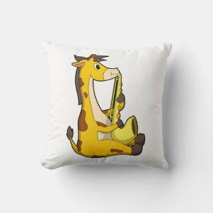 Giraffe bij Muziek met Saxophone.PNG Kussen