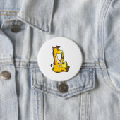 Giraffe bij Muziek met Saxophone.PNG Ronde Button 7,6 Cm (In situ)