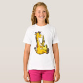 Giraffe bij Muziek met Saxophone.PNG T-shirt (Voorkant volledig)