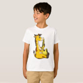 Giraffe bij Muziek met Saxophone.PNG T-shirt (Voorkant volledig)