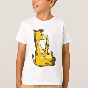 Giraffe bij Muziek met Saxophone.PNG T-shirt