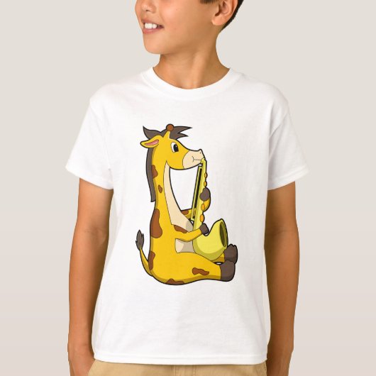 Giraffe bij Muziek met Saxophone.PNG T-shirt (Voorkant)